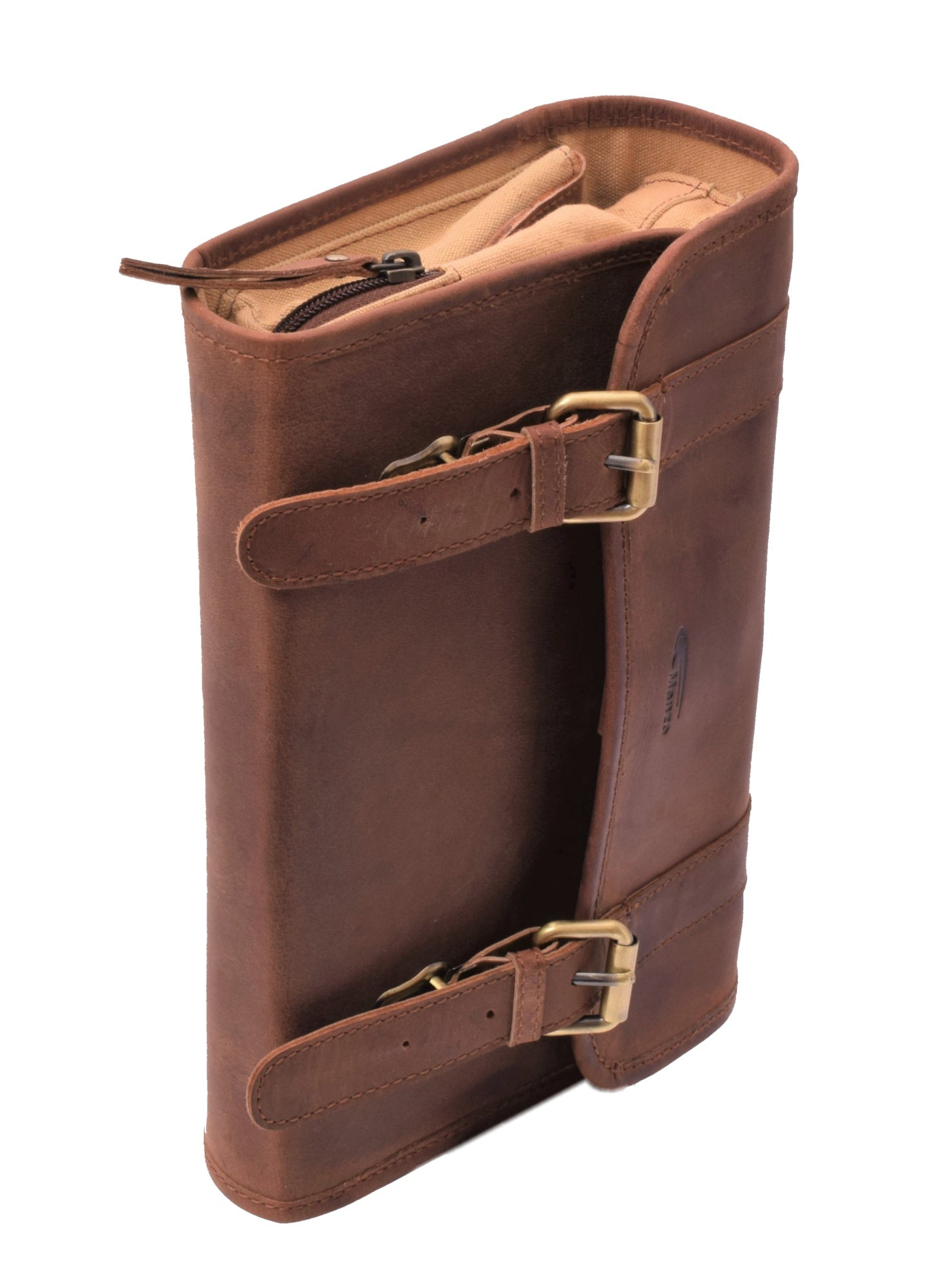 Menzo MB52 Kulturtasche Büffelleder/deltabraun