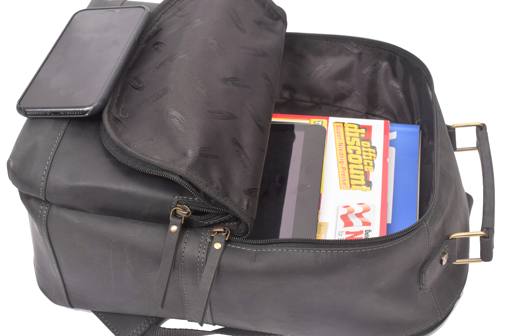 Menzo MB59 Rucksack Büffelleder/schwarz
