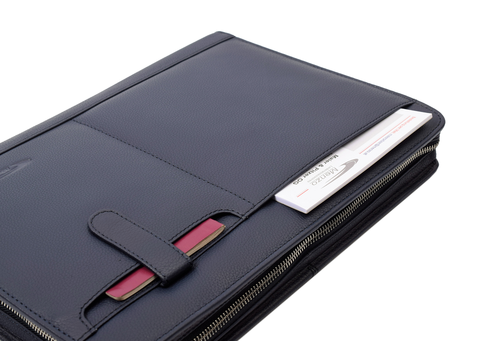 Menzo MB101 Schreibmappe A4 Nappaleder/navy
