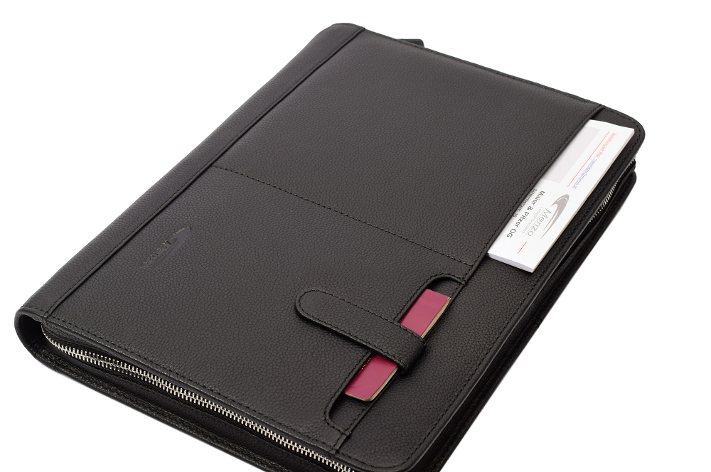 Menzo MB101 Schreibmappe A4 Nappaleder/schwarz