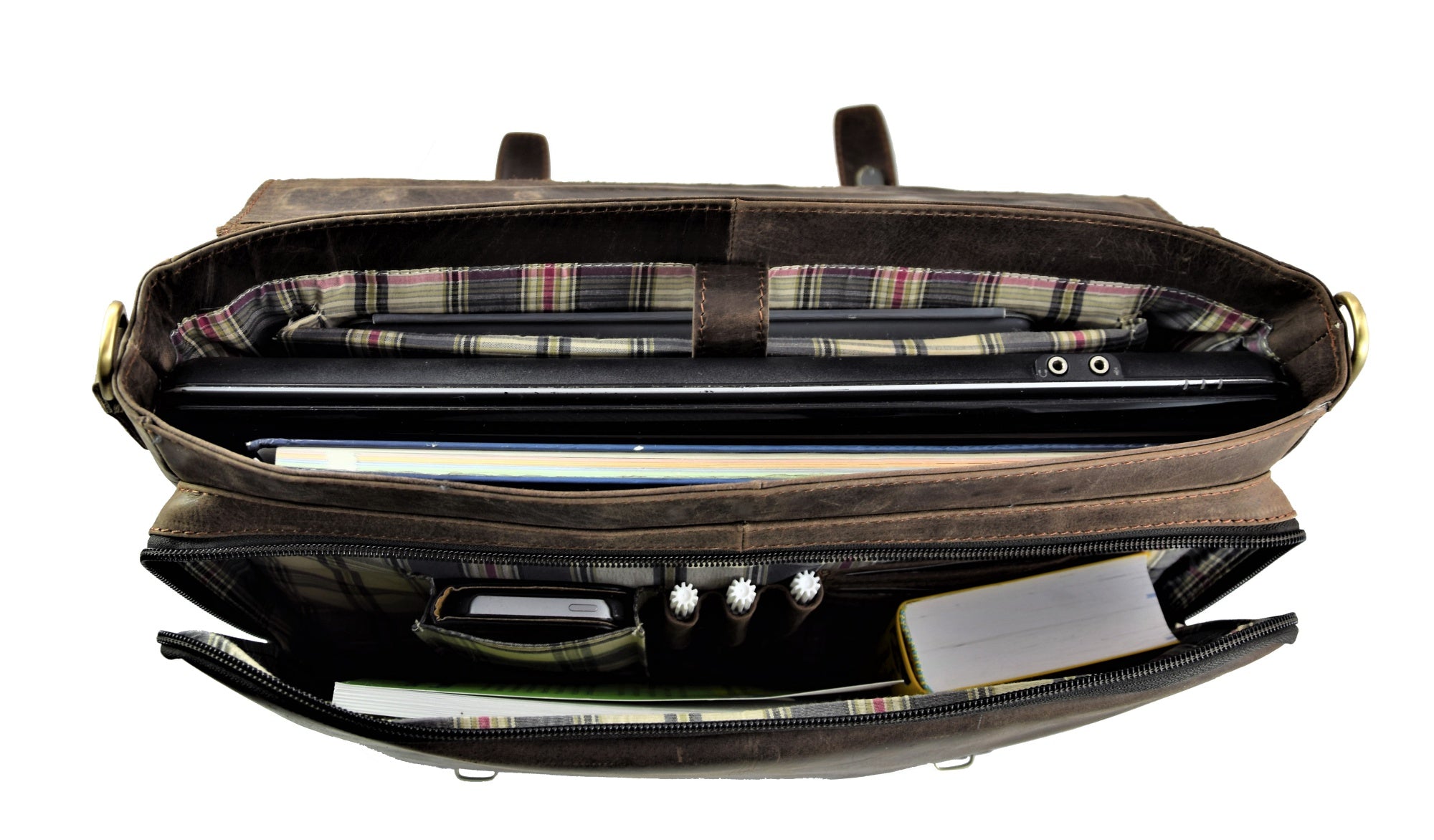 Menzo MB22 - 15,6 Zoll Laptop-Aktentasche Büffelleder/marone