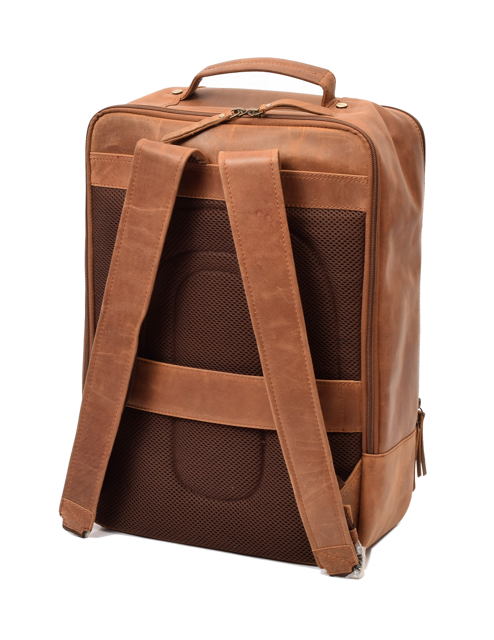 Menzo MB80 - Rucksack Büffelleder/deltabraun für 15,6 Zoll Laptop