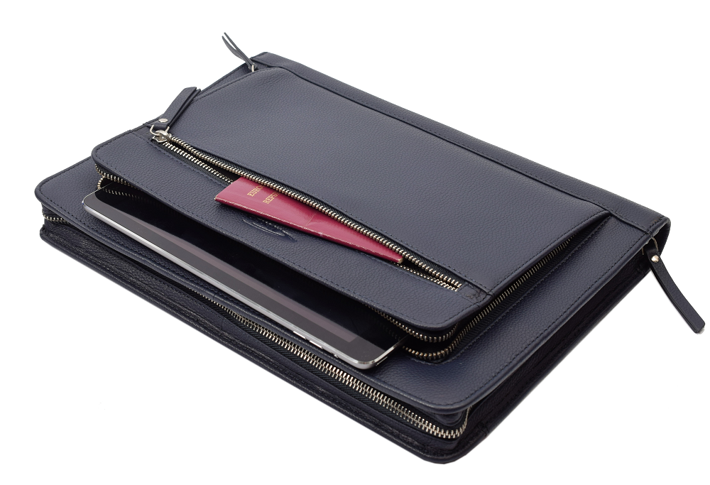 Menzo MB102 Schreibmappe A4 Nappaleder/navy