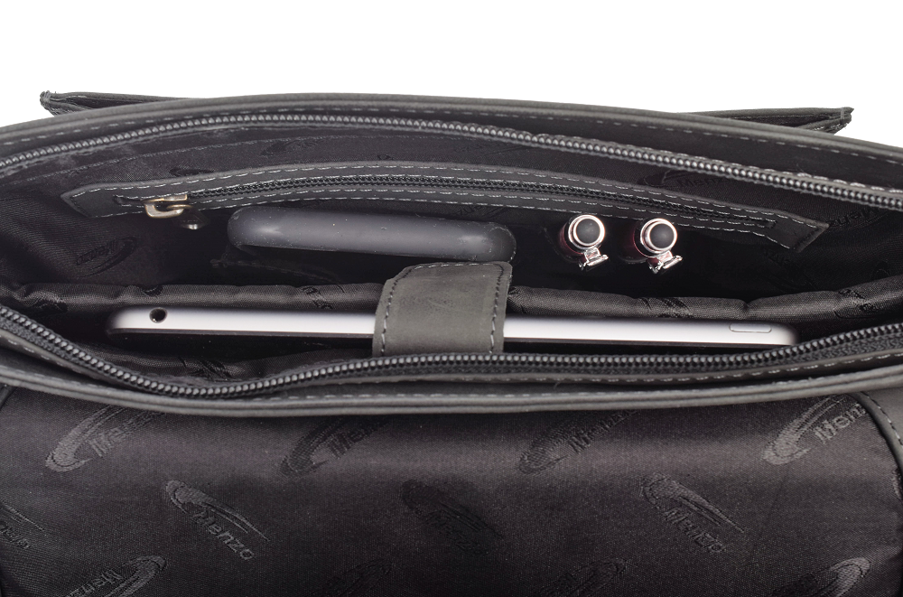 Menzo MB81 Umhängetasche Büffelleder/schwarz