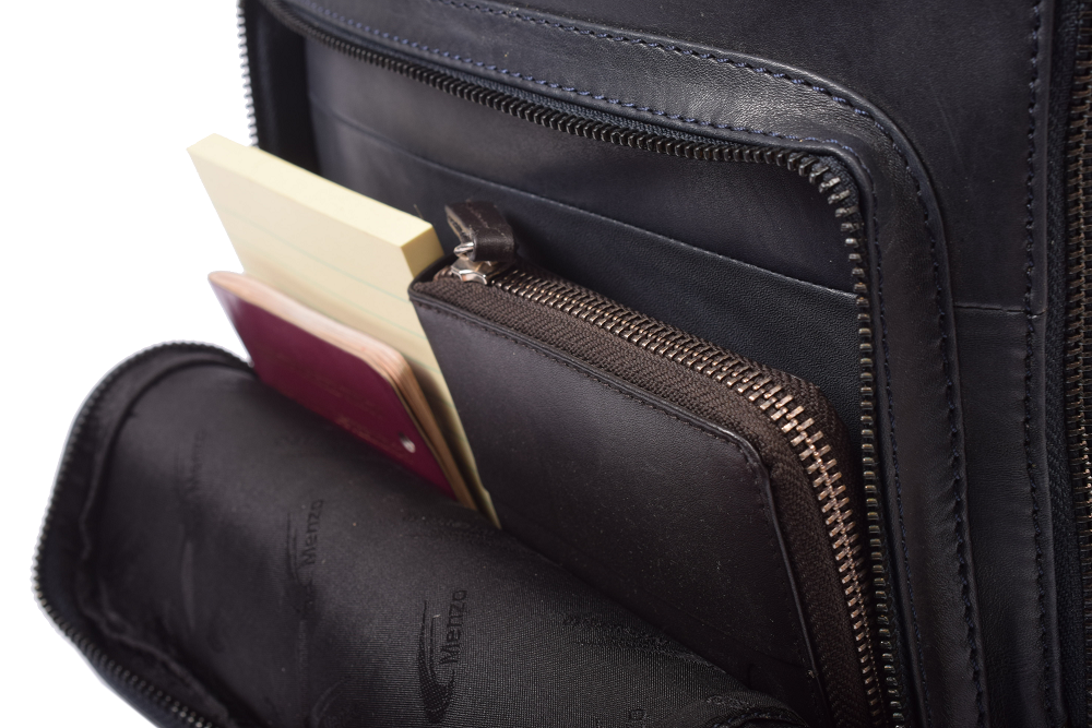 Menzo MB65D - Rucksack Rindsleder/blau