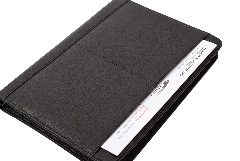 Menzo MB102 Schreibmappe A4 Nappaleder/schwarz
