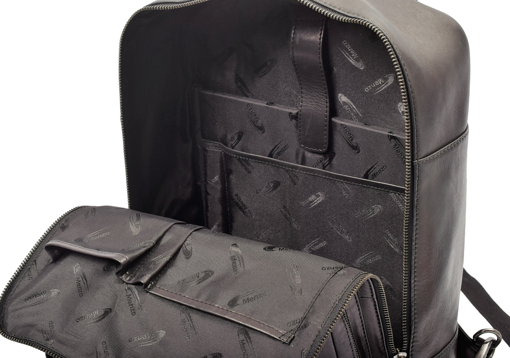 Menzo MB65D - Rucksack Rindsleder/schwarz