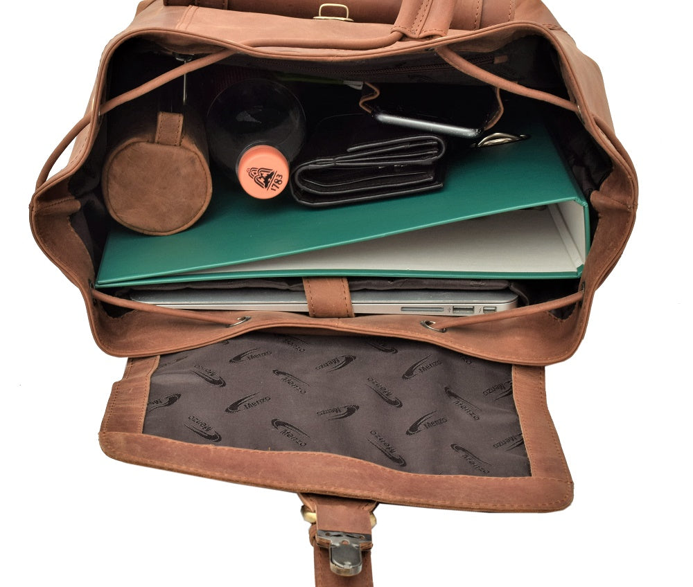 Menzo MB60 Rucksack Büffelleder/deltabraun