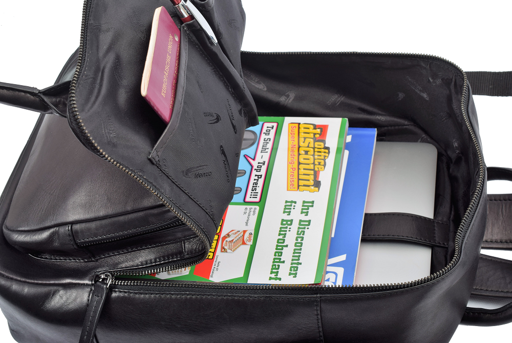 Menzo MB65D - Rucksack Rindsleder/schwarz