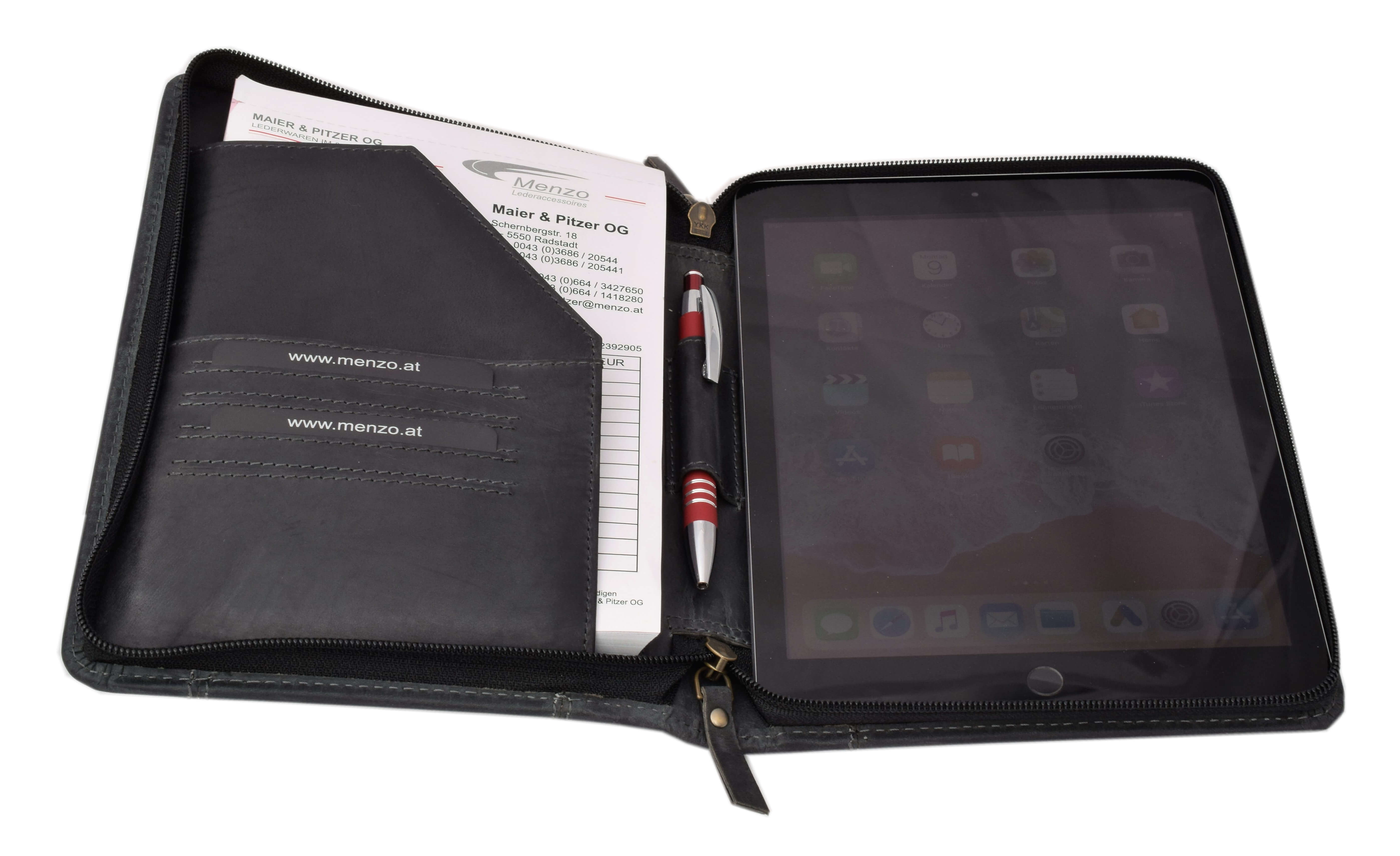 Menzo MB57 Schreibmappe A5 Büffelleder/schwarz