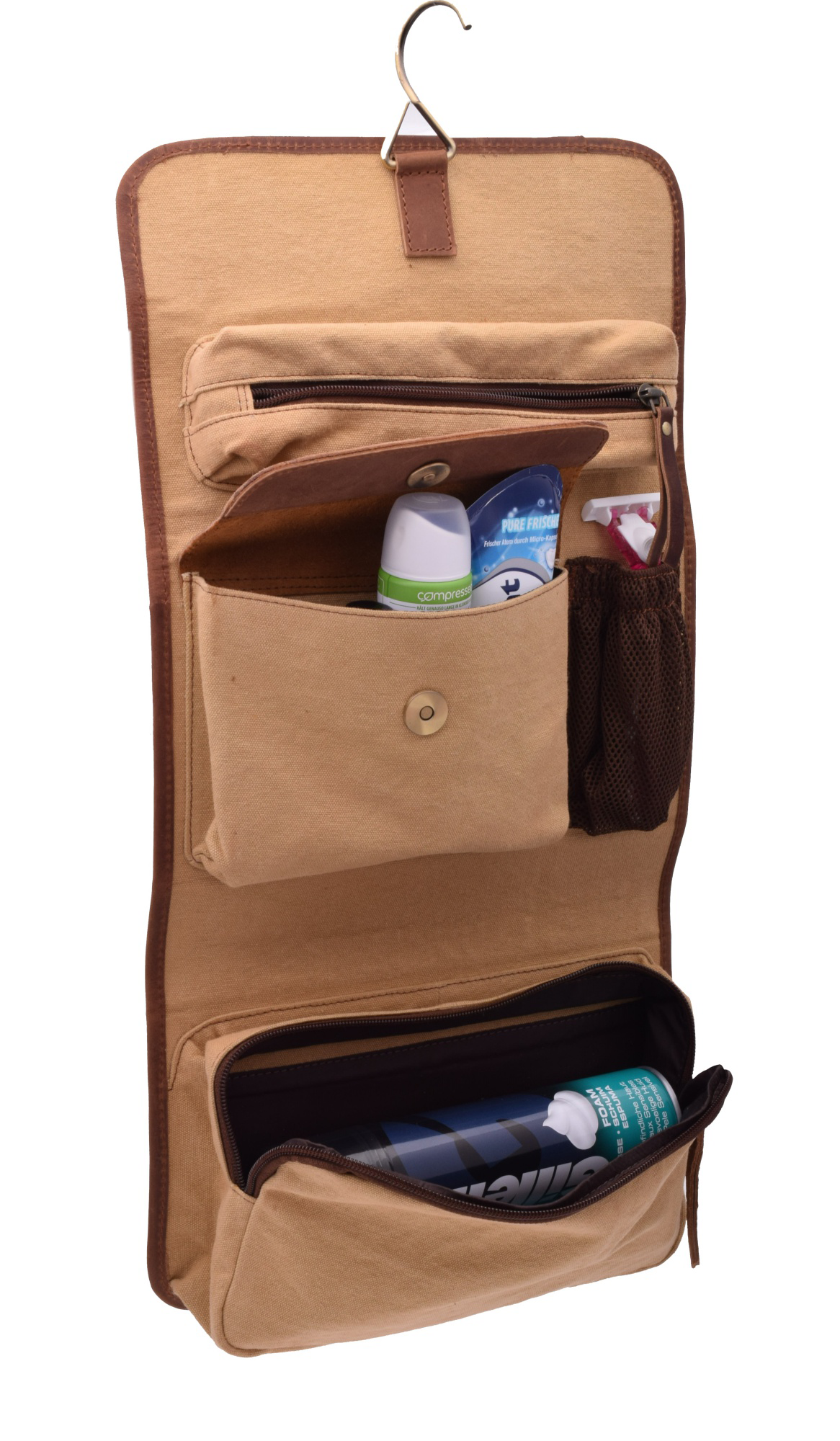 Menzo MB52 Kulturtasche Büffelleder/deltabraun