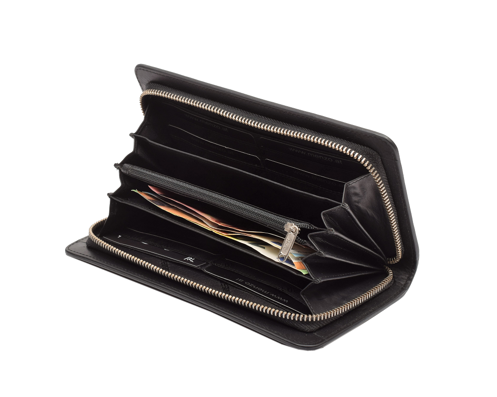 Menzo 945 Damenbörse Nappaleder/schwarz