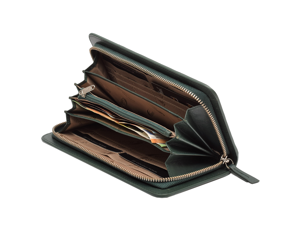 Menzo 945 Damenbörse Nappaleder/dunkelgrün