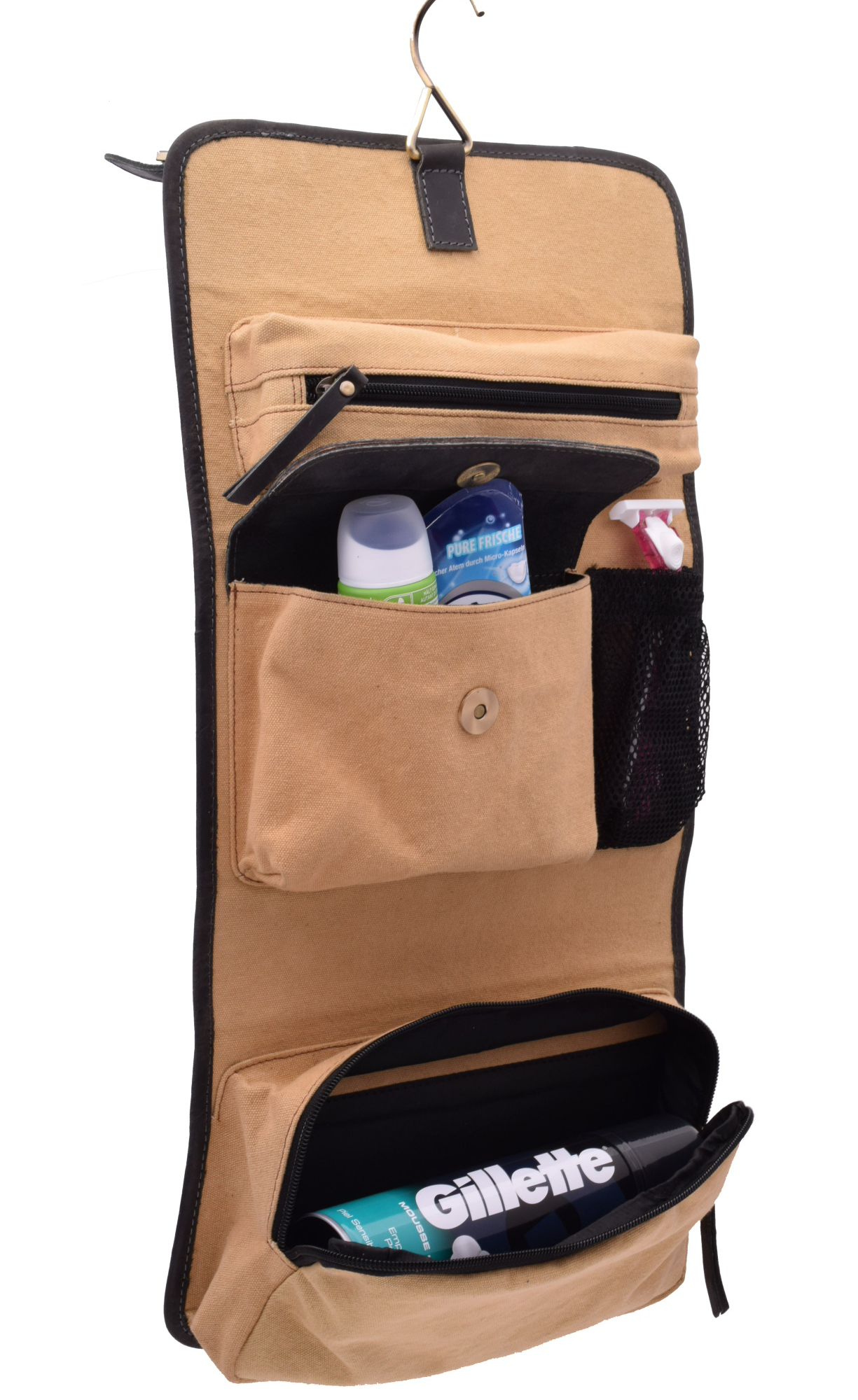 Menzo MB52 Kulturtasche Büffelleder/schwarz