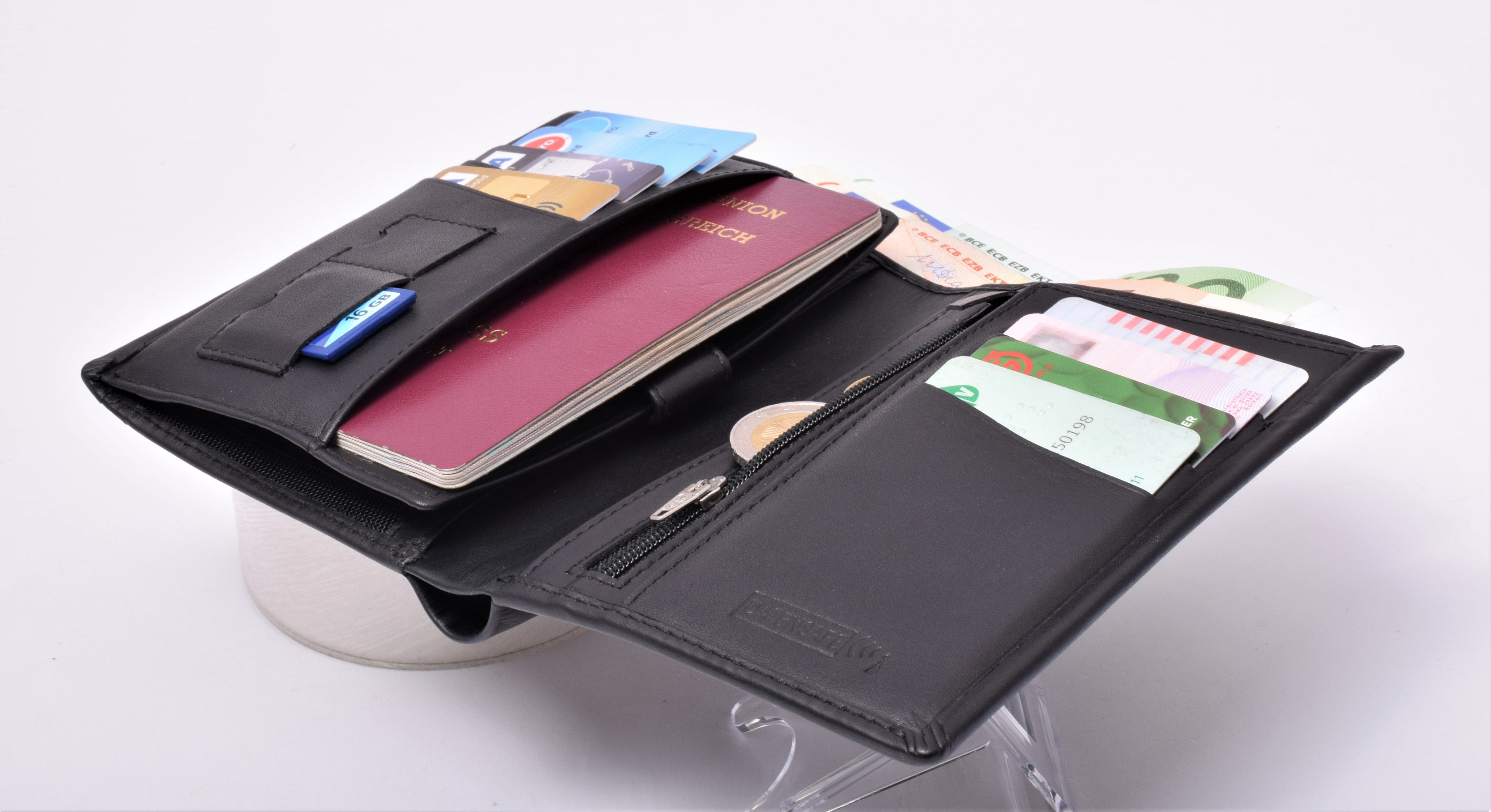 Menzo 983 Reisepass-/Dokumentenetui (schwarz) RFID - Schutz