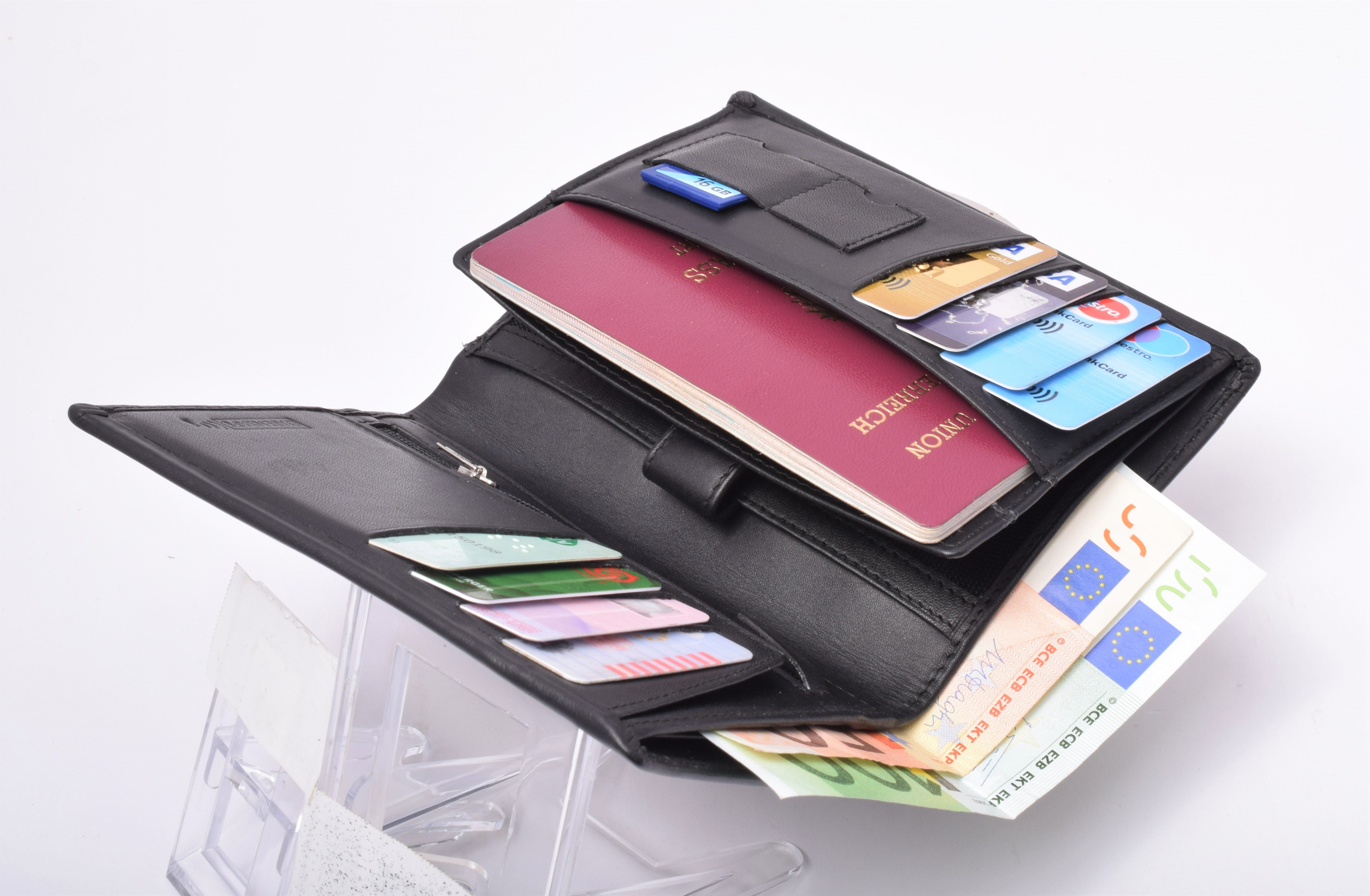 Menzo 983 Reisepass-/Dokumentenetui (schwarz) RFID - Schutz