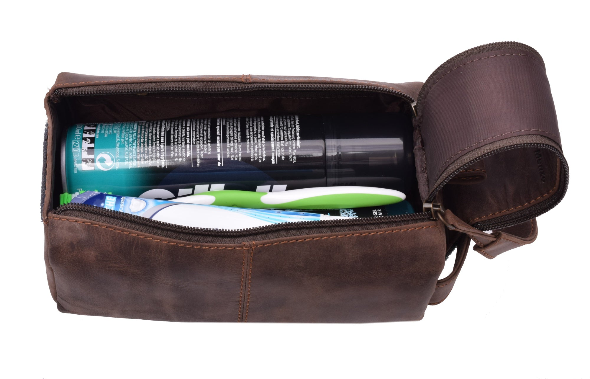 Menzo MB51 Kulturtasche Büffelleder/marone