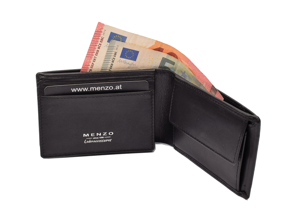 Menzo 7031 Kleinbörse schwarz / Nappaleder