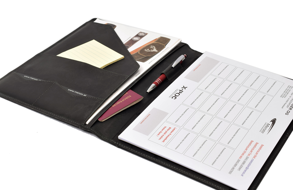 MB58 Dokumentenmappe A4 Büffelleder/schwarz