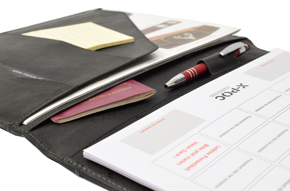 MB58 Dokumentenmappe A4 Büffelleder/schwarz