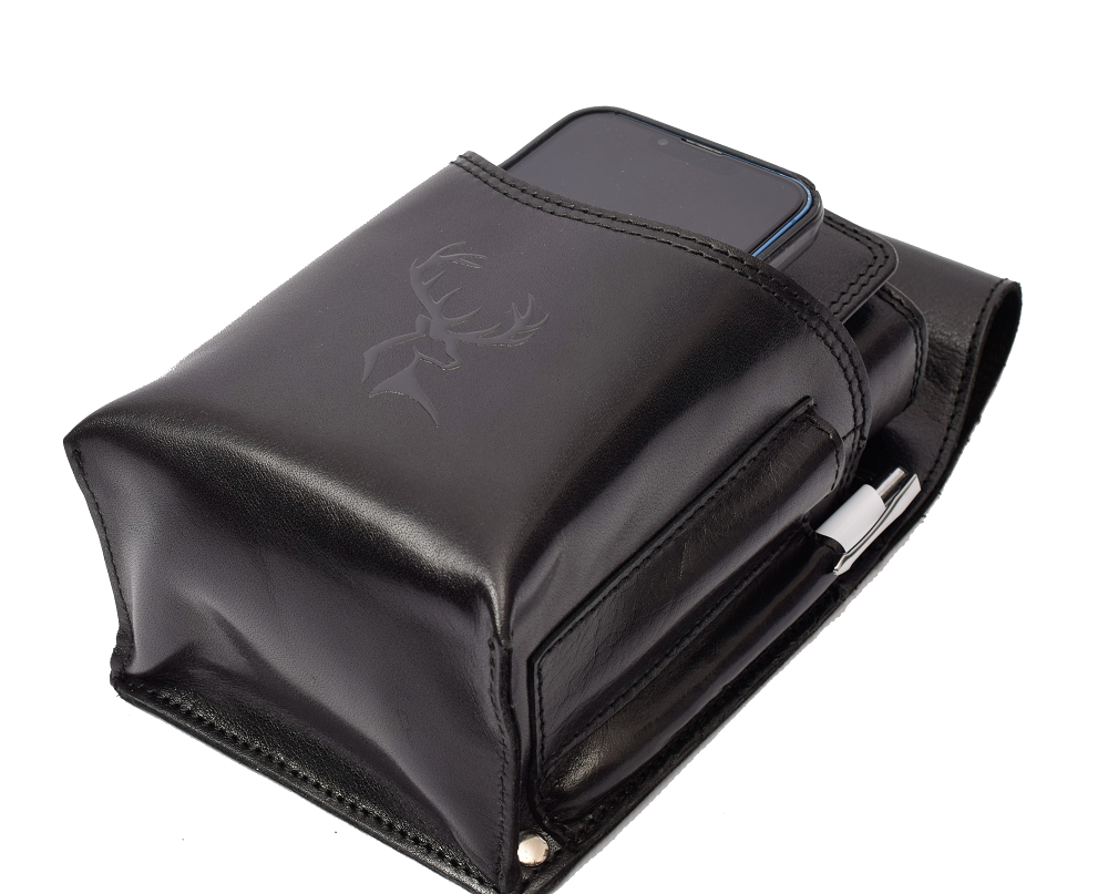 Hochwertiges MENZO 937Cglossy Hirsch Sonderedition - Profikellnerset mit Ordermanfach Rindsleder/schwarz