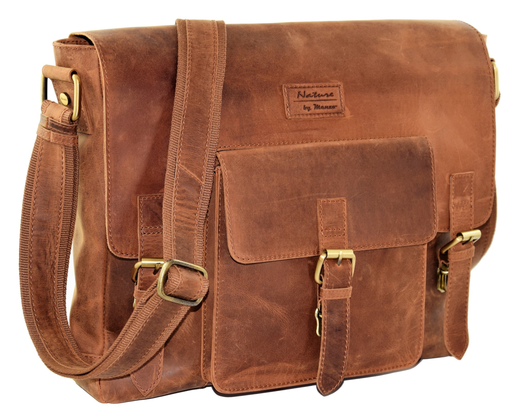 Menzo MB16 - 15,6 Zoll Laptop-Aktentasche Büffelleder/deltabraun