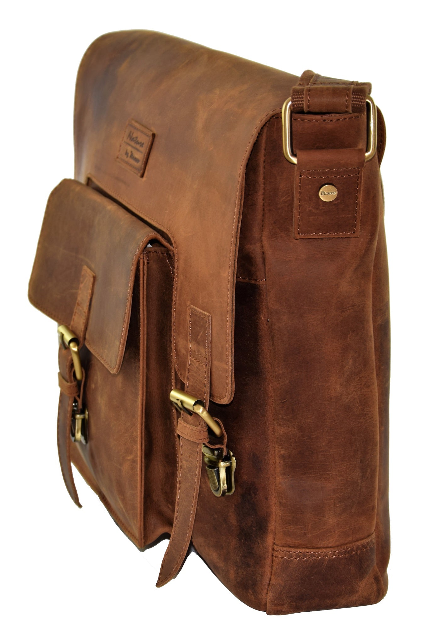 Menzo MB16 - 15,6 Zoll Laptop-Aktentasche Büffelleder/deltabraun