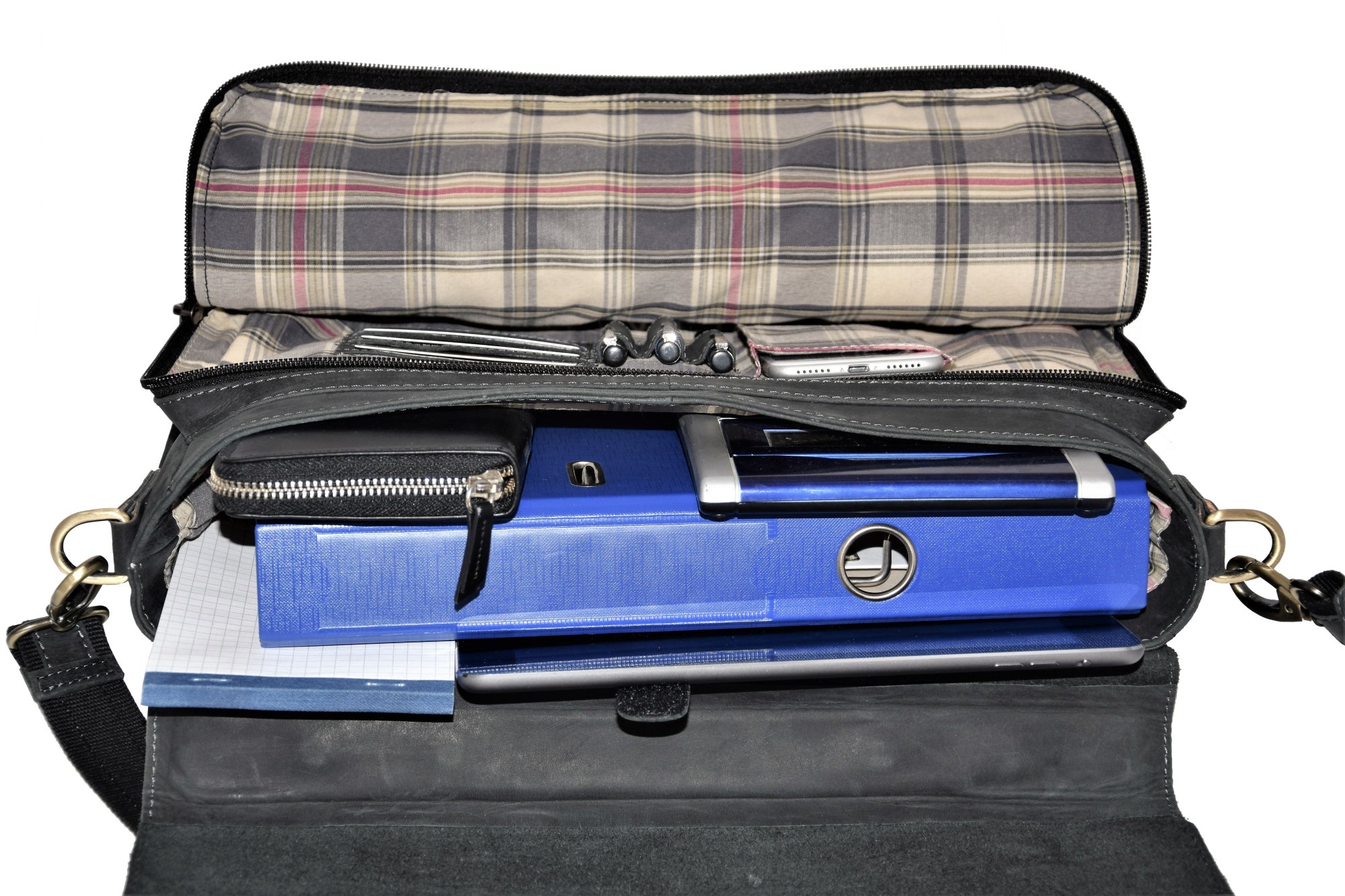 Menzo MB22 - 15,6 Zoll Laptop-Aktentasche Büffelleder/schwarz