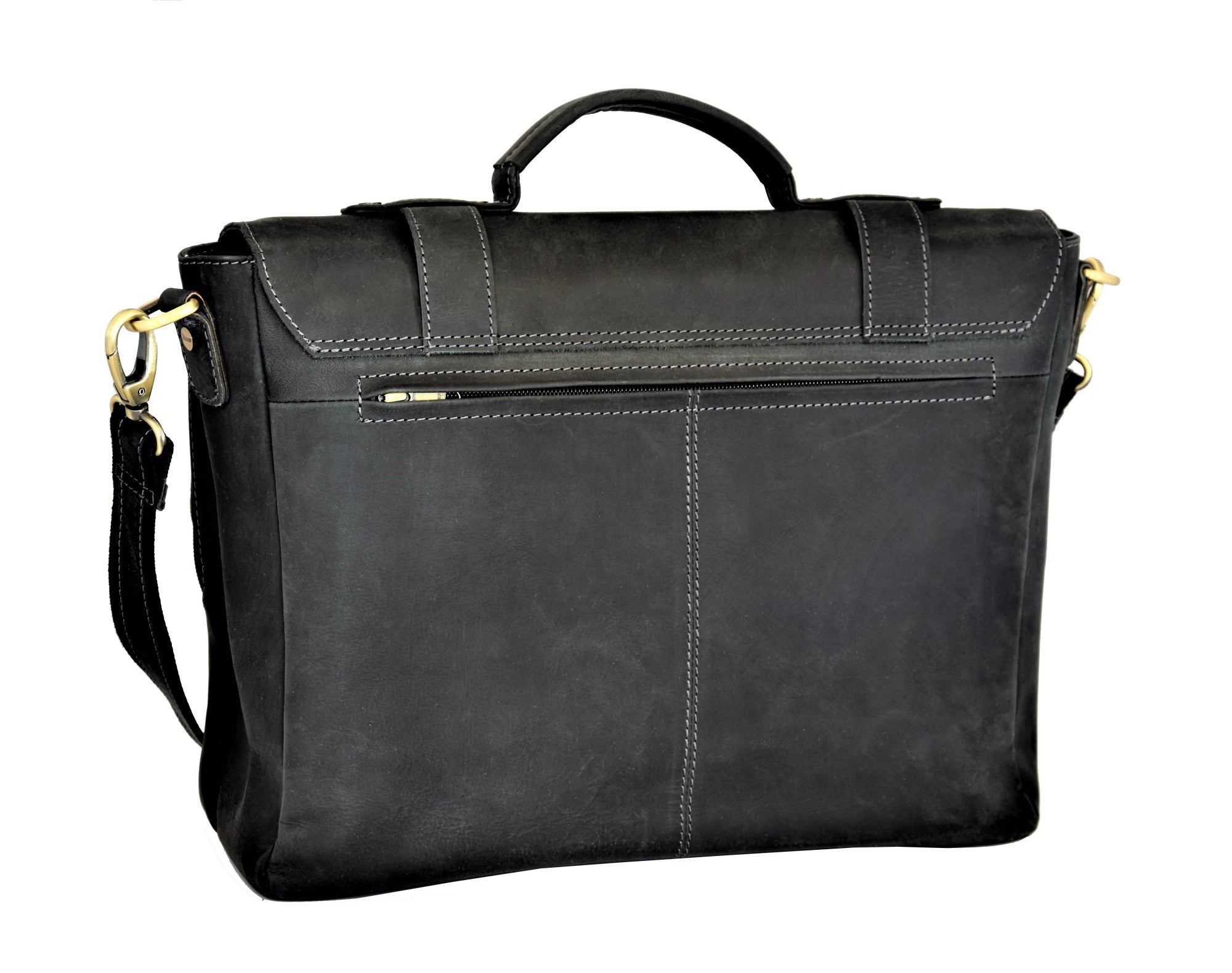 Menzo MB22 - 15,6 Zoll Laptop-Aktentasche Büffelleder/schwarz