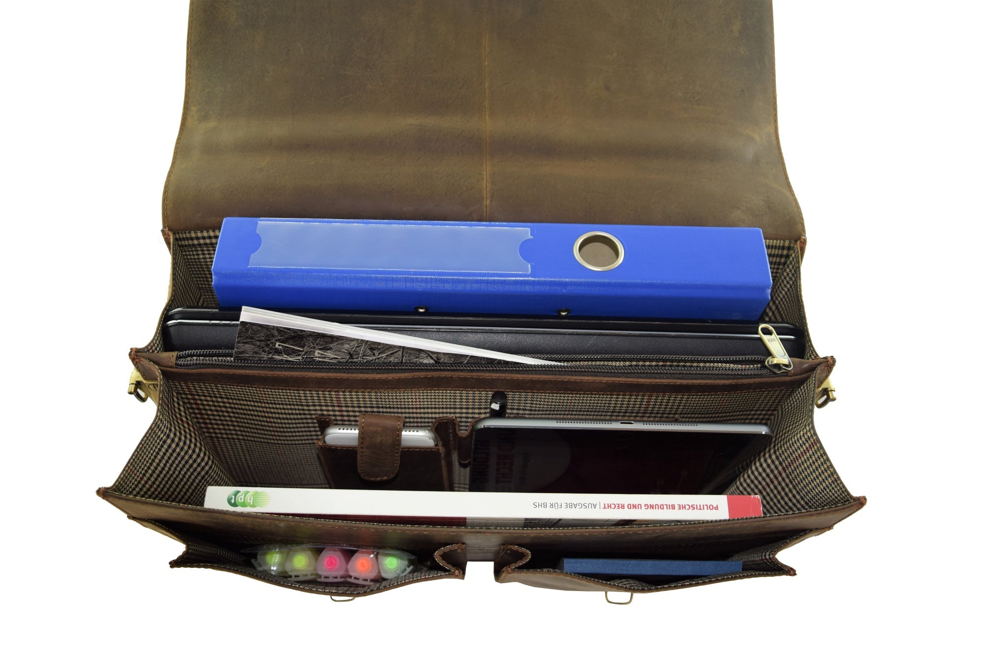 Menzo MB2 - 15,6 Zoll Laptop-Aktentasche Büffelleder/marone