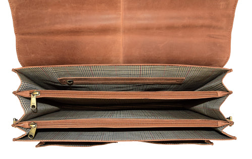 Menzo MB1 - 15,6 Zoll Aktentasche Büffelleder/deltabraun