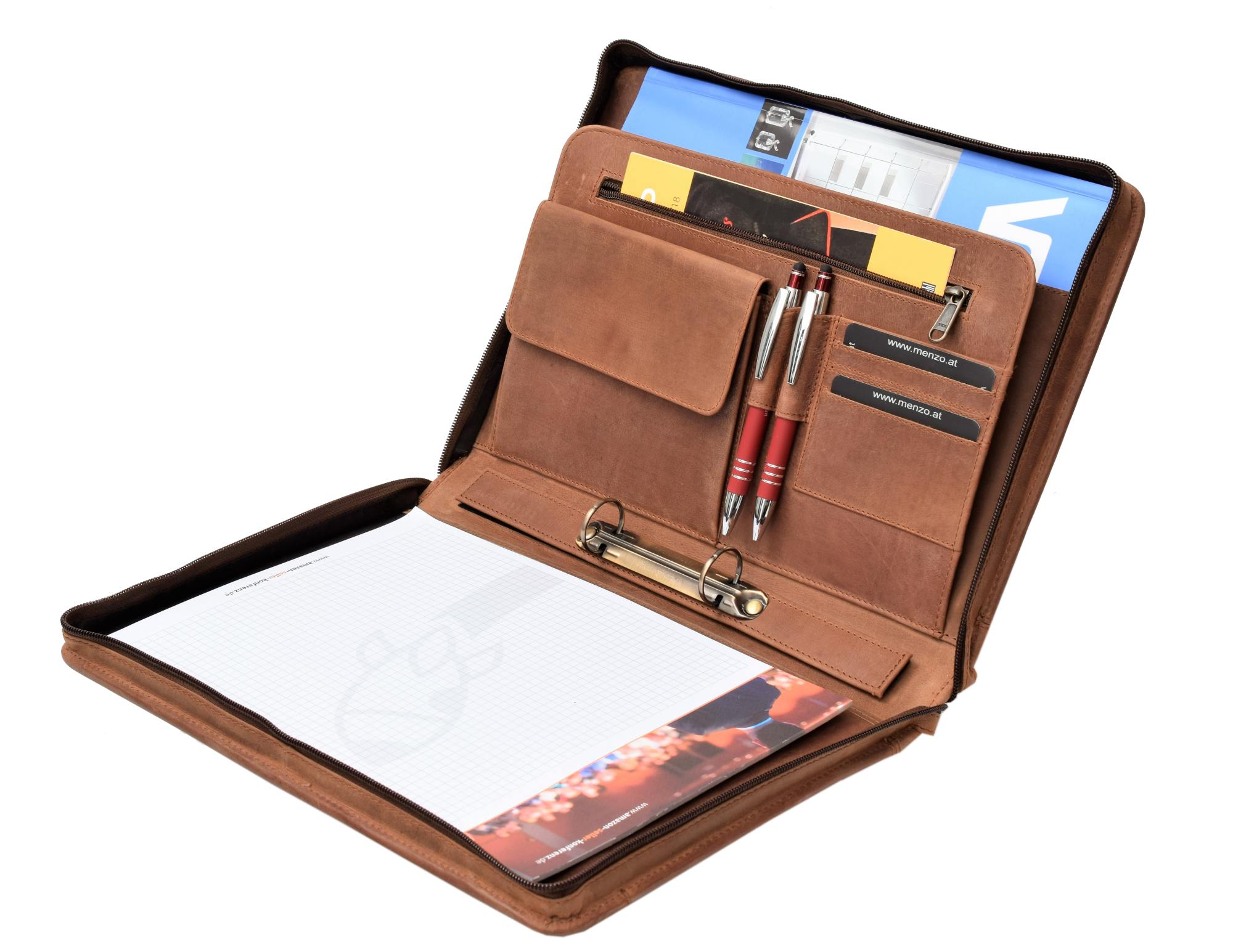 Menzo MB55 Dokumentenmappe A4 Büffelleder/deltabraun