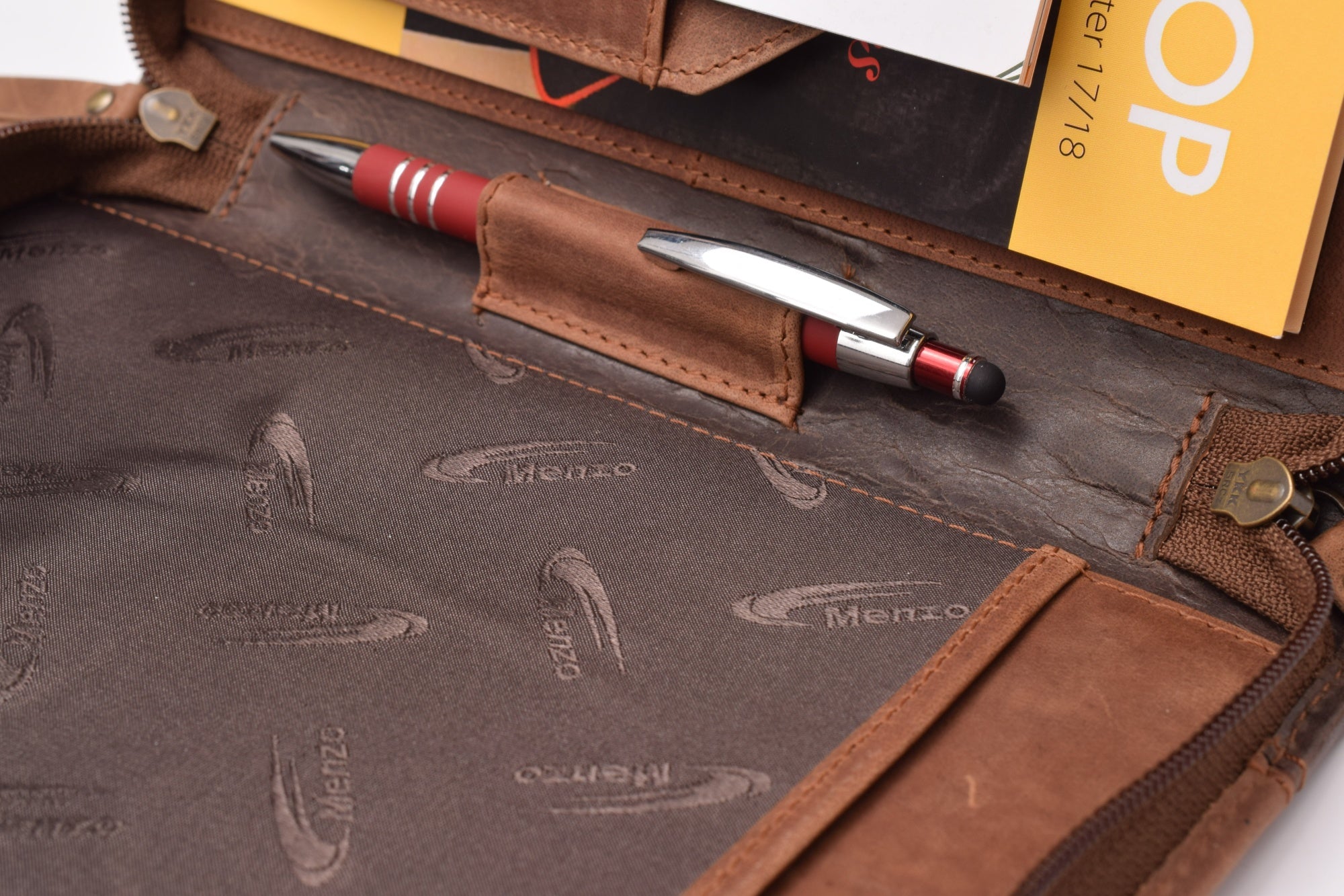 Menzo MB57 Schreibmappe A5 Büffelleder/2-farbig braun