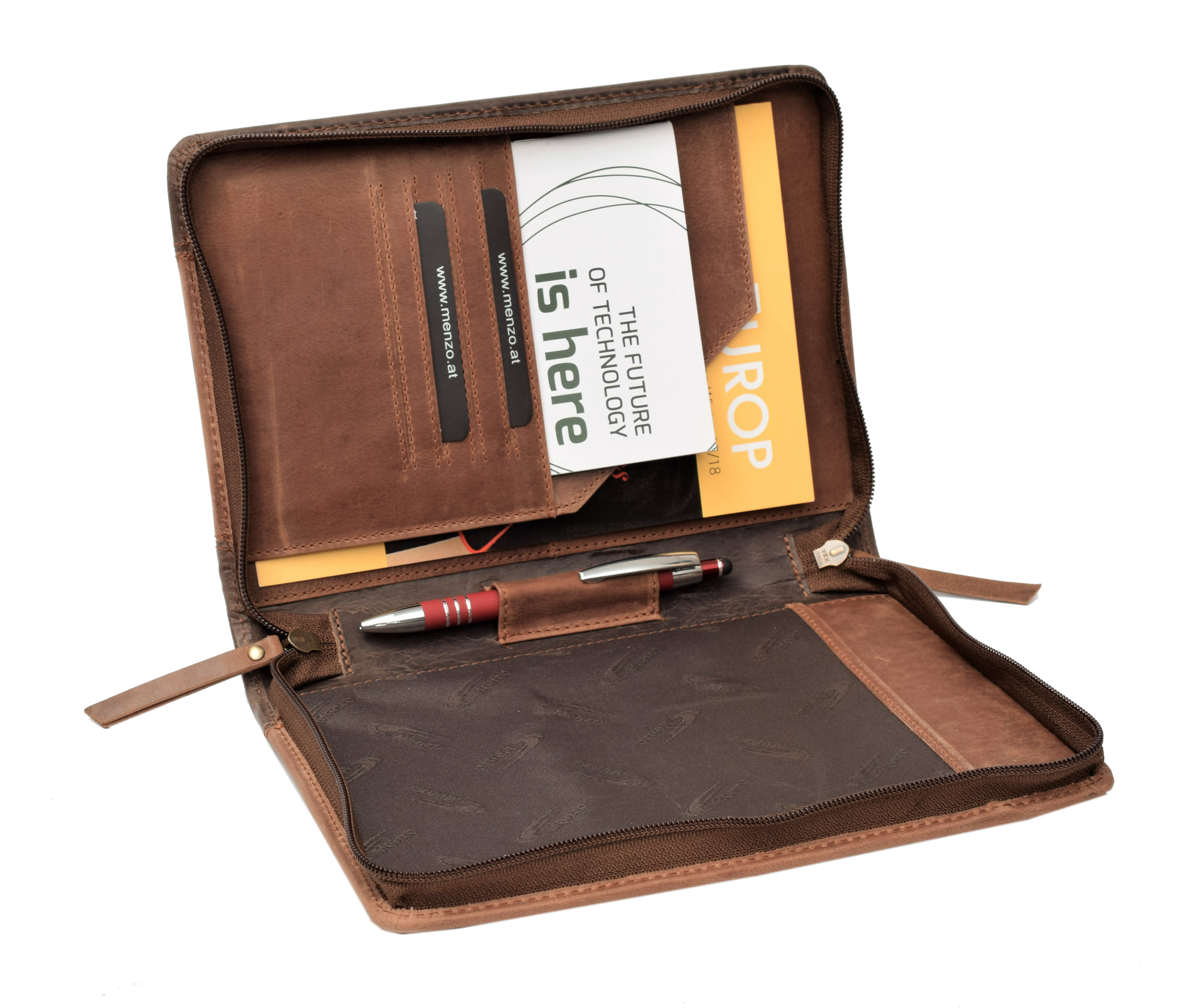 Menzo MB57 Schreibmappe A5 Büffelleder/2-farbig braun