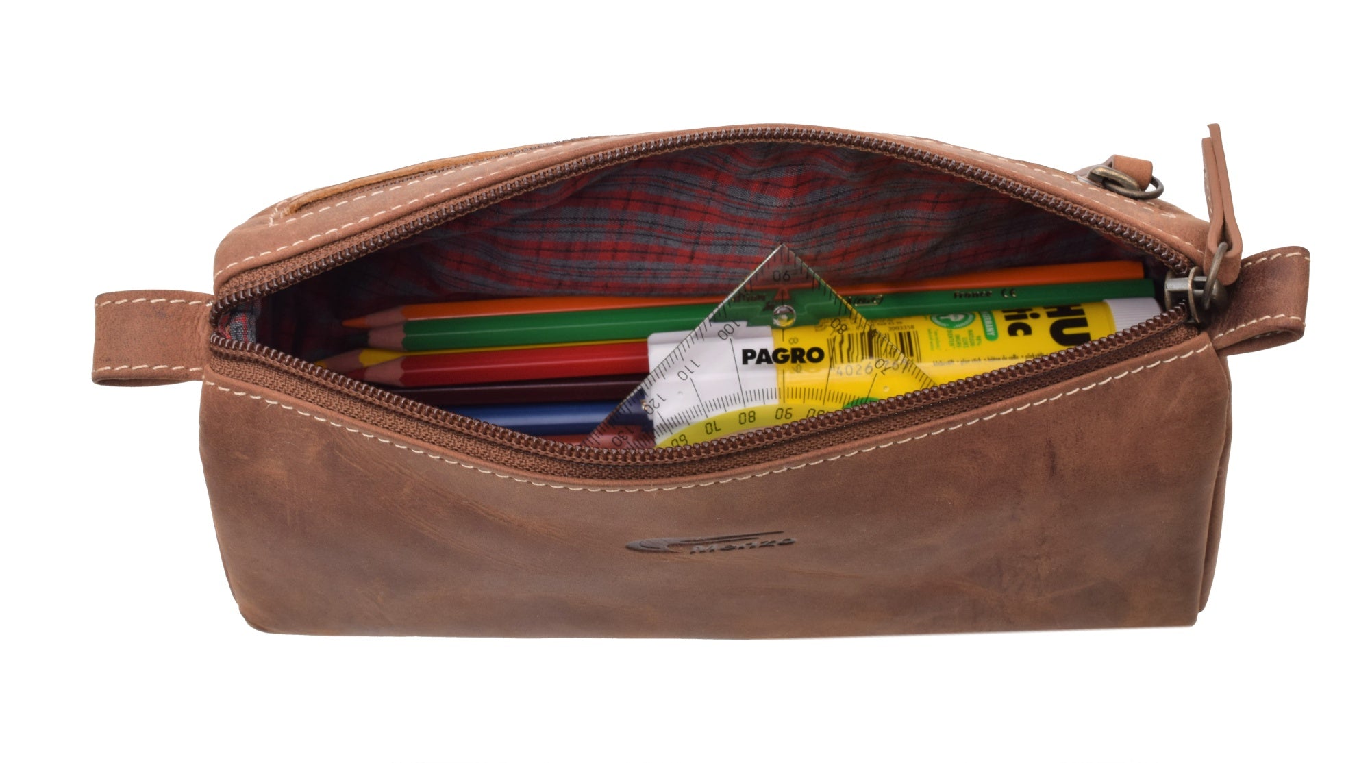 Menzo MB31 Stifteetui Büffelleder/deltabraun