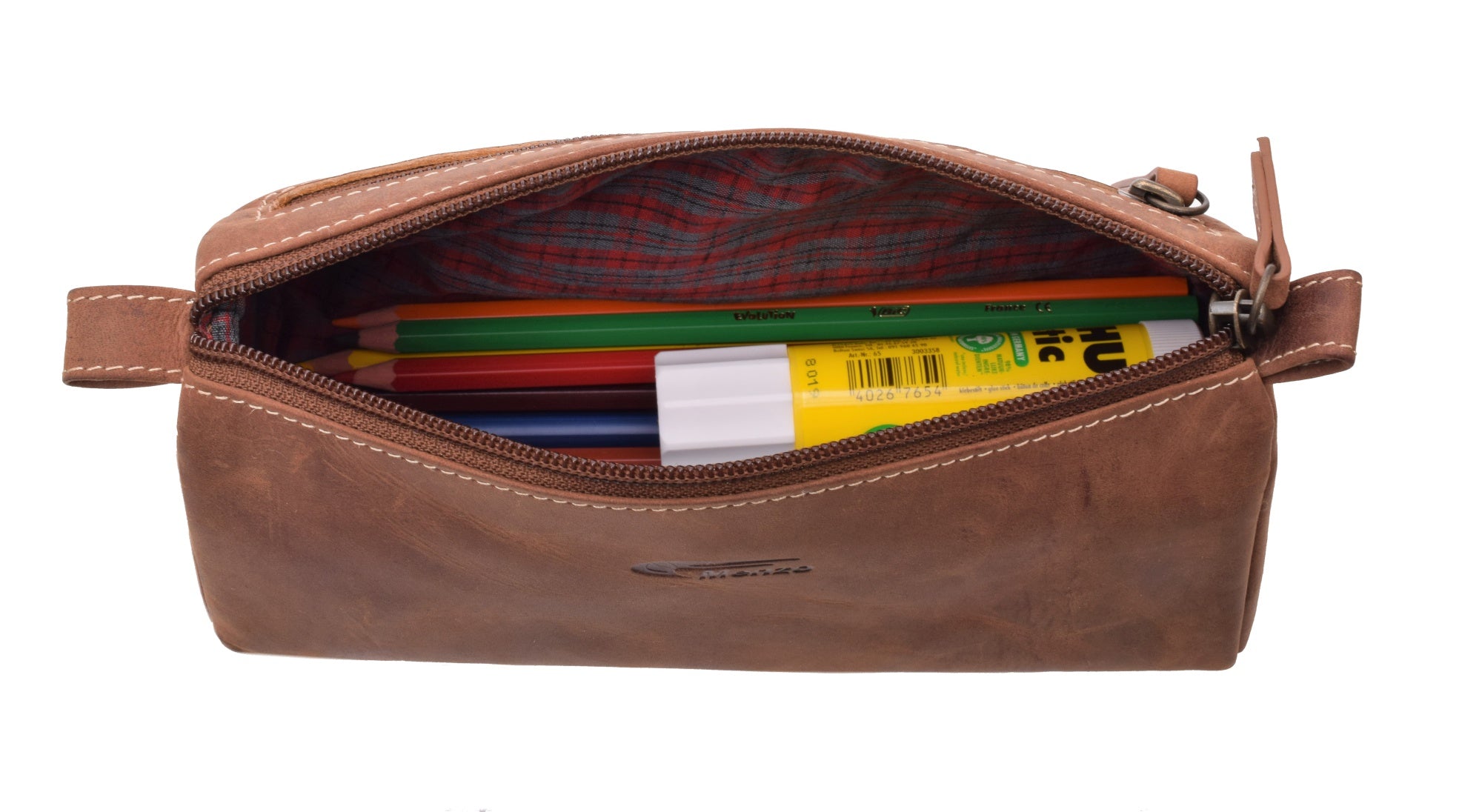 Menzo MB31 Stifteetui Büffelleder/deltabraun