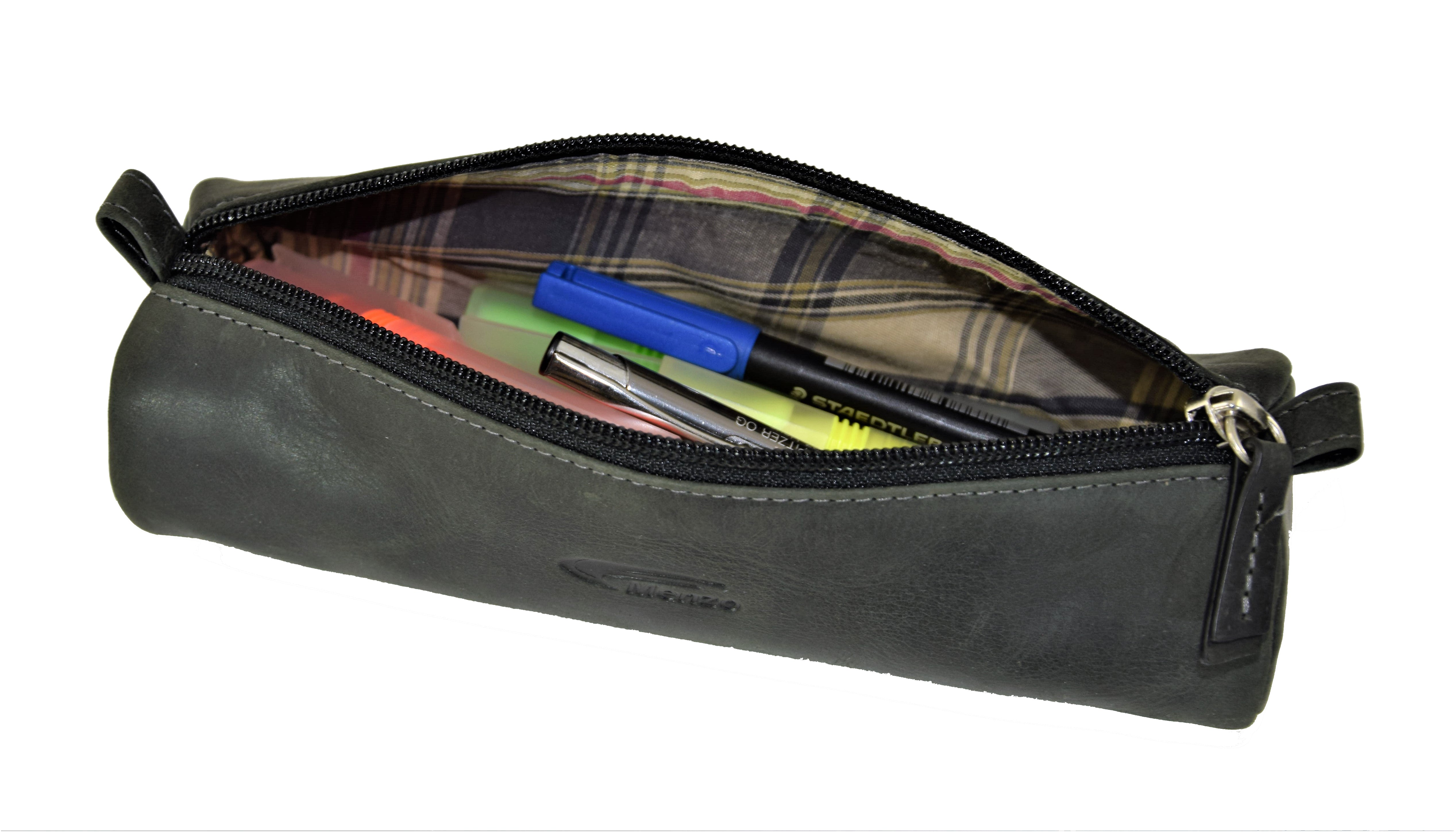 Menzo MB32 Federmäppchen Büffelleder/schwarz