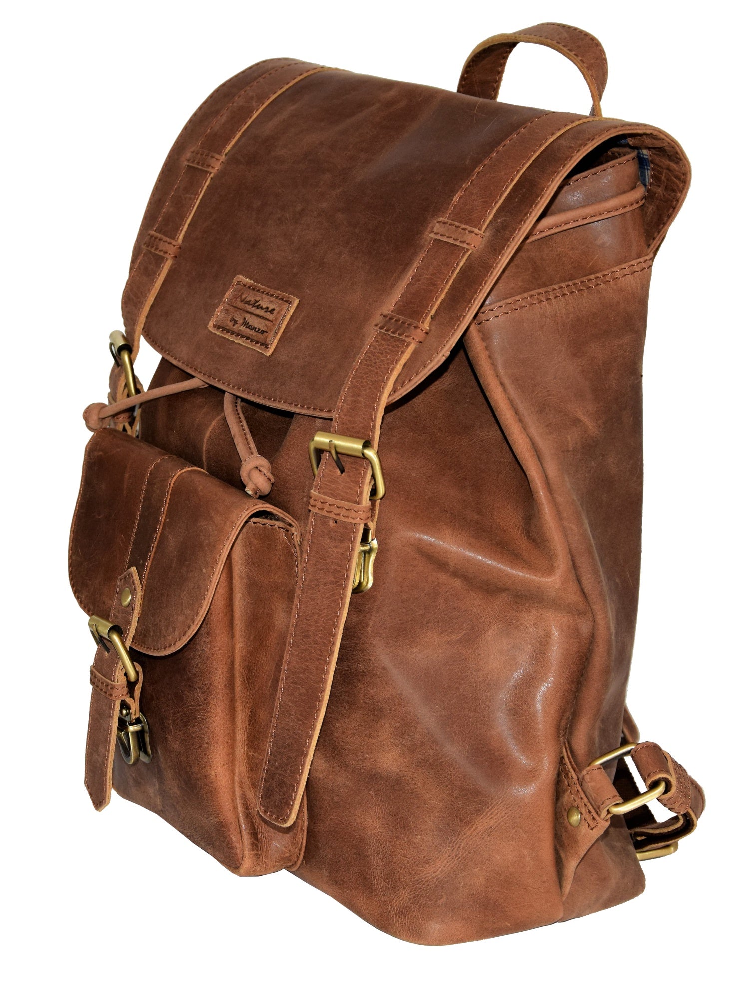 Menzo MB36 - 14 Zoll Rucksack Büffelleder/deltabraun