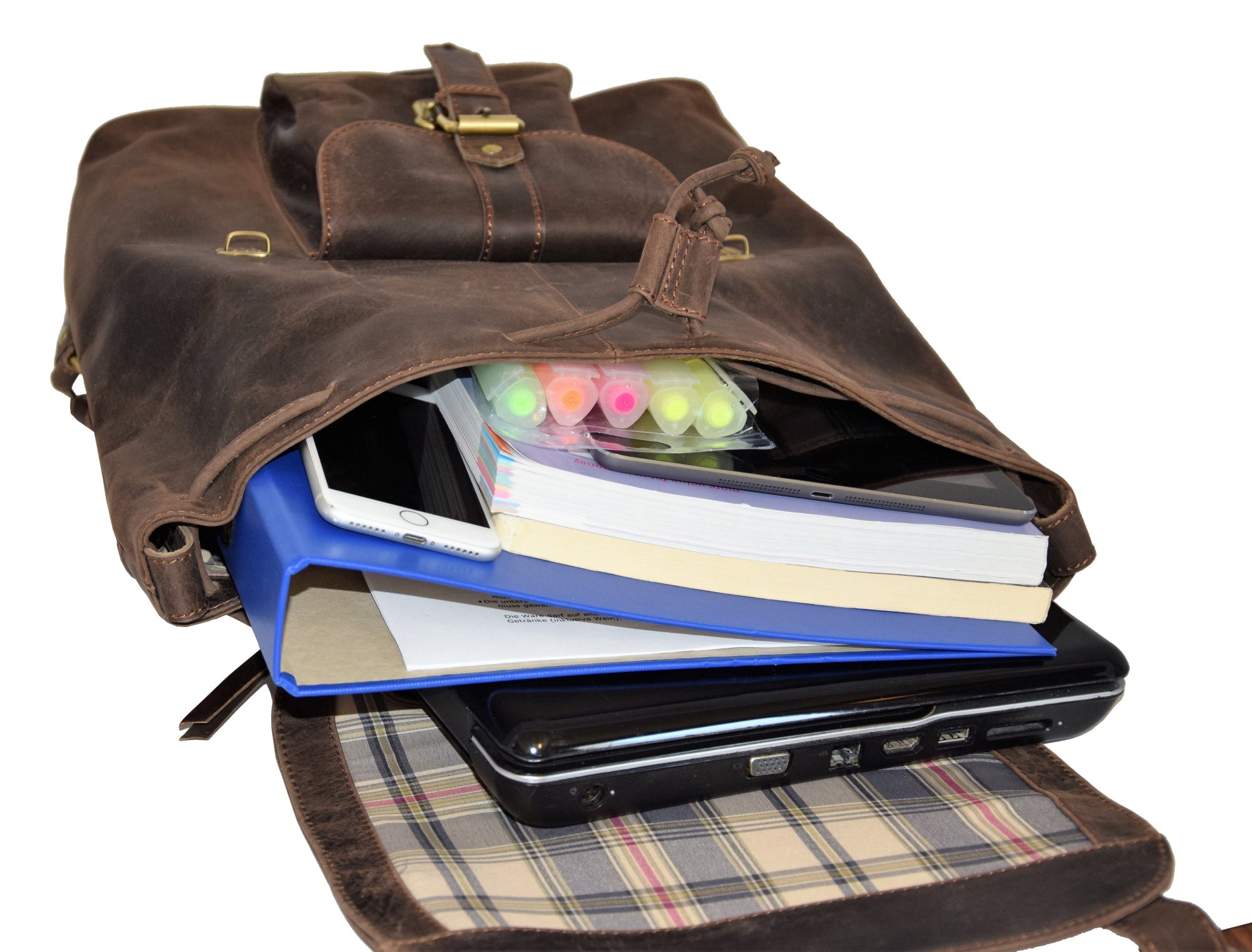 Menzo MB36 - 14 Zoll Rucksack Büffelleder/marone