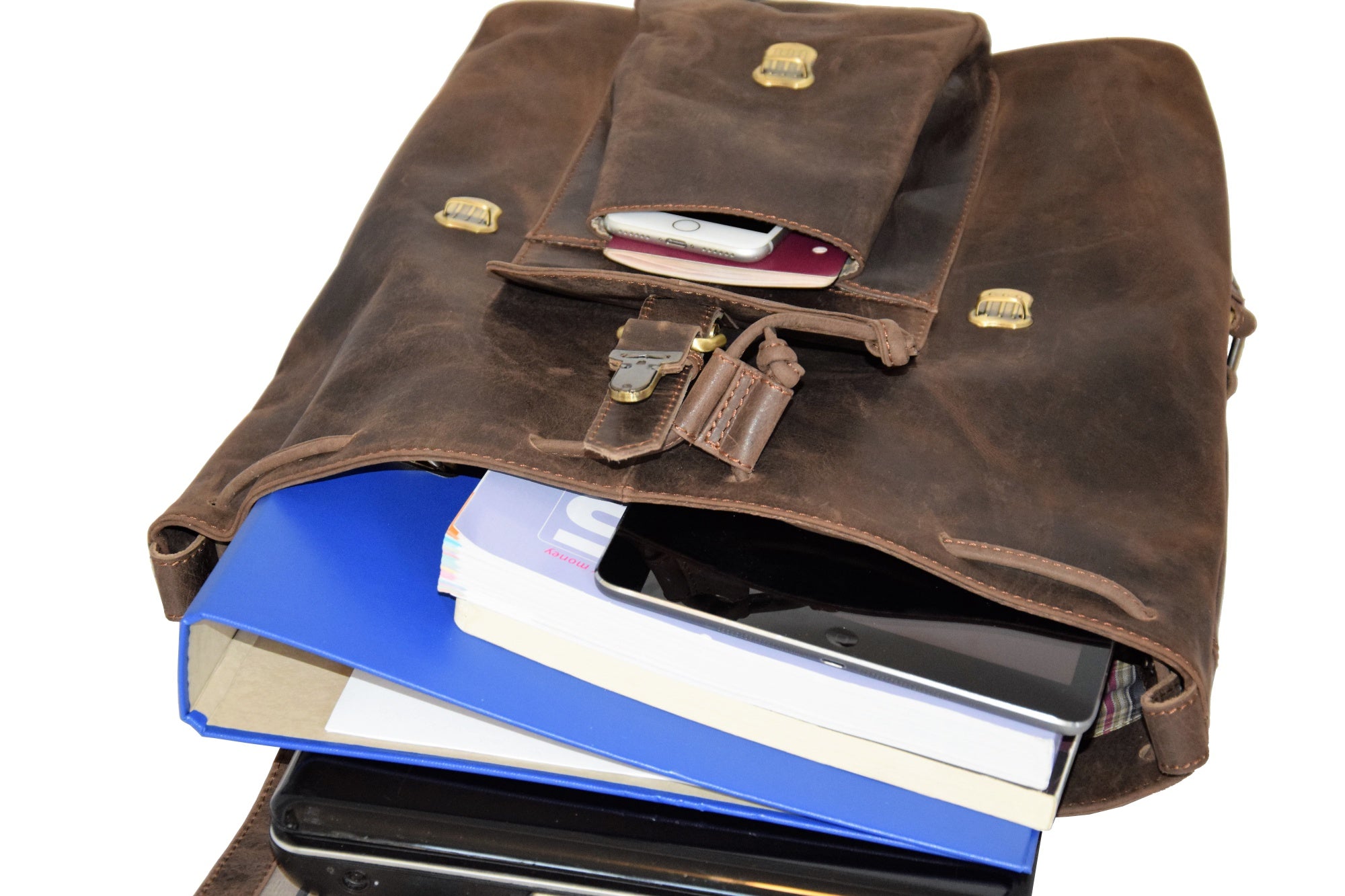 Menzo MB36 - 14 Zoll Rucksack Büffelleder/marone