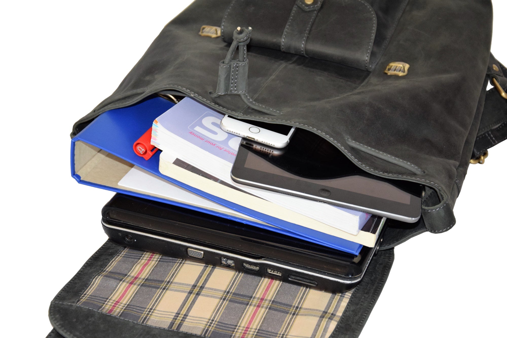 Menzo MB36 - 14 Zoll Rucksack Büffelleder/schwarz