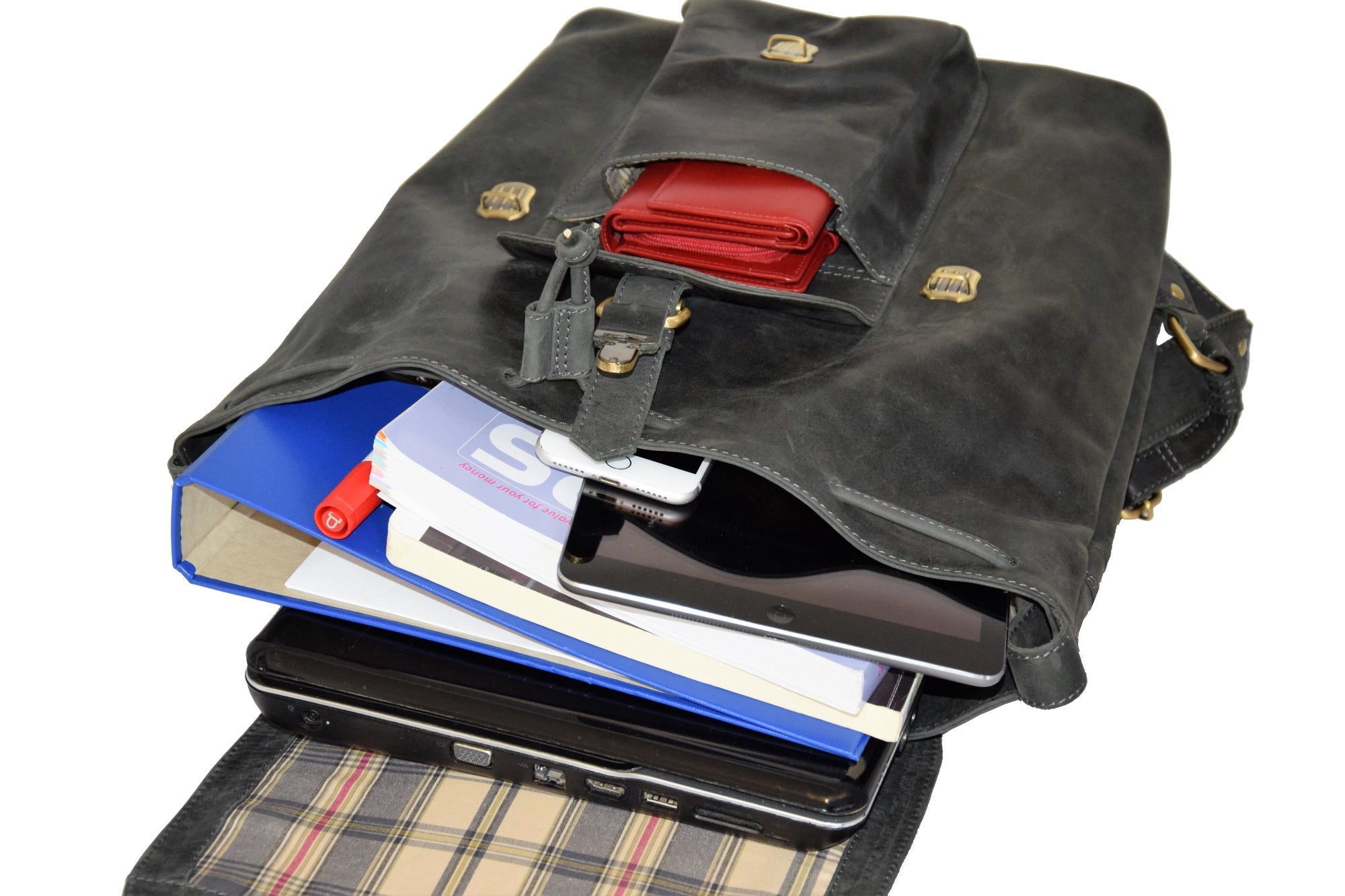 Menzo MB36 - 14 Zoll Rucksack Büffelleder/schwarz