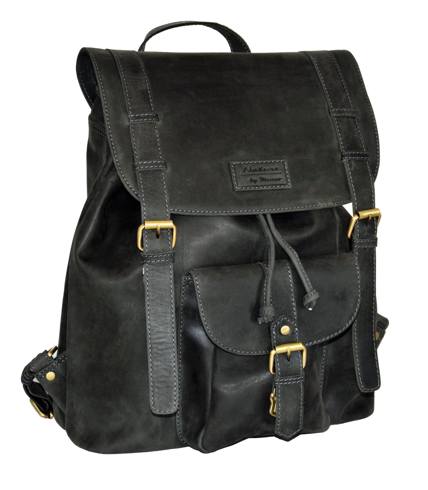 Menzo MB36 - 14 Zoll Rucksack Büffelleder/schwarz