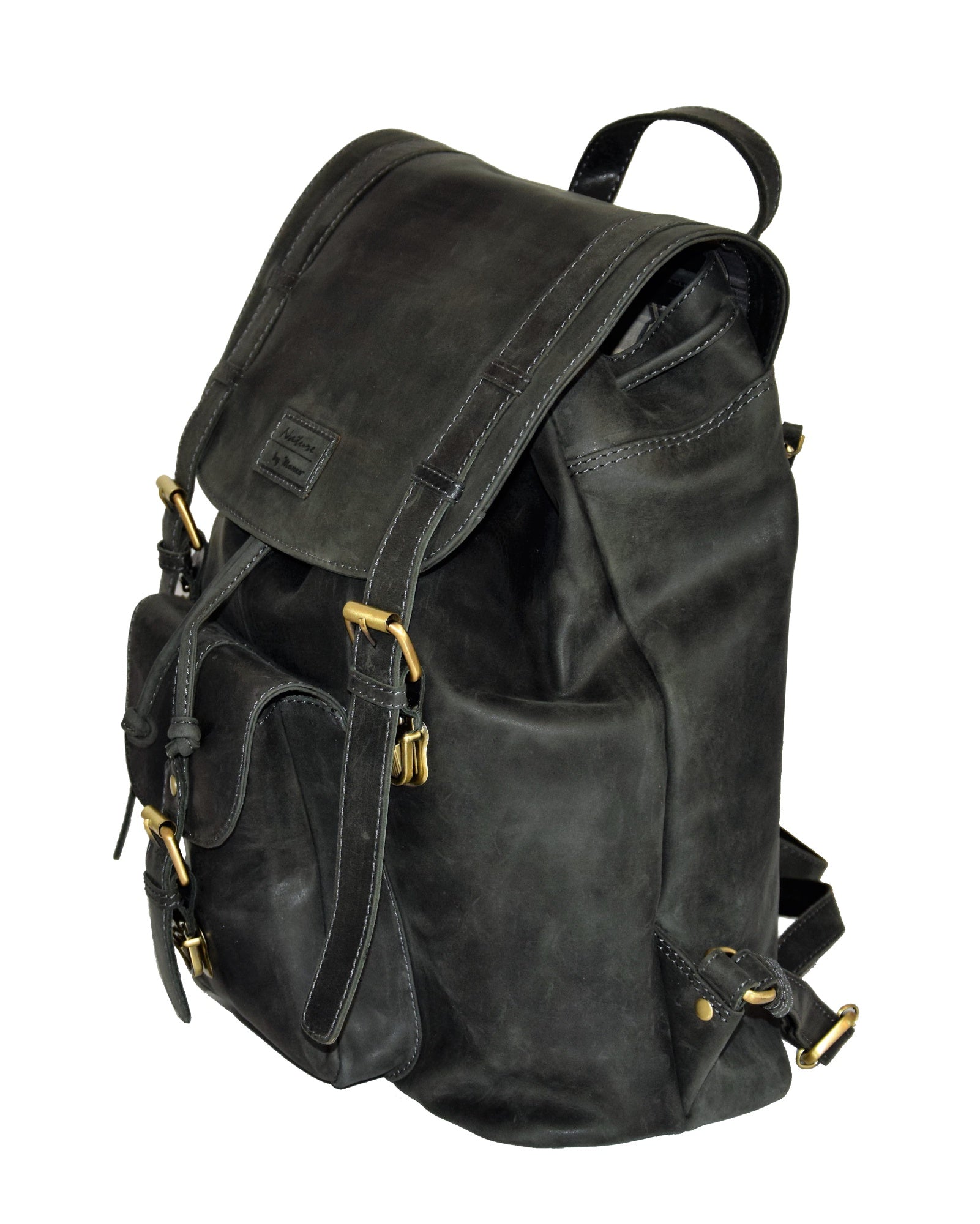 Menzo MB36 - 14 Zoll Rucksack Büffelleder/schwarz