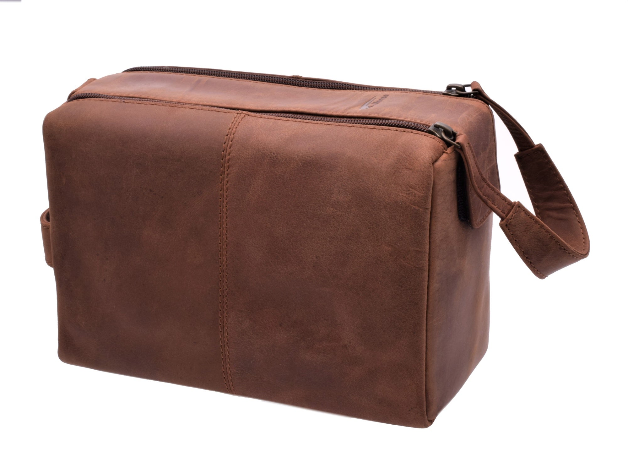 Menzo MB50 Kulturbeutel Büffelleder/deltabraun