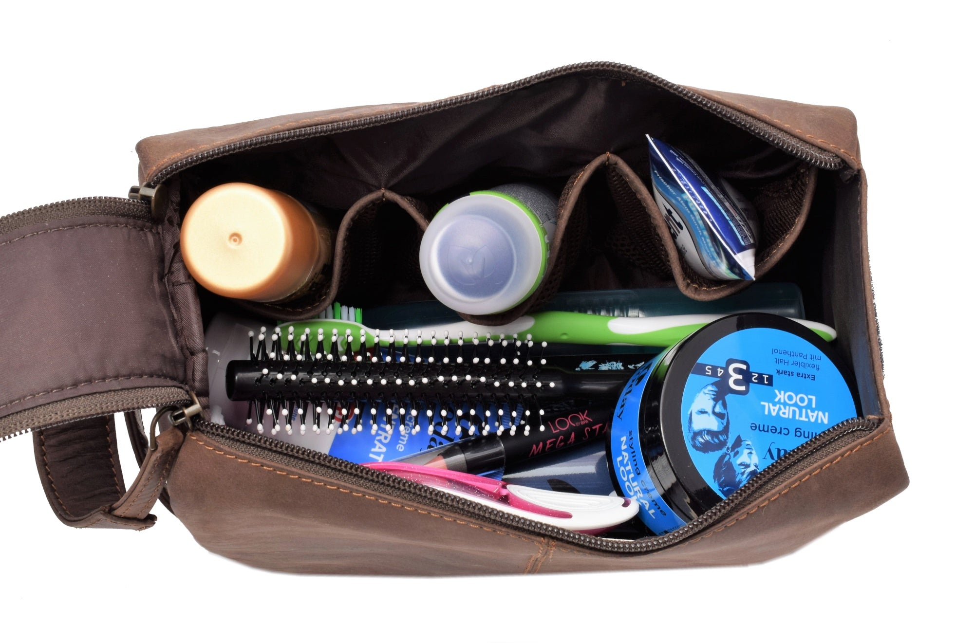 Menzo MB50 Kulturbeutel Büffelleder/marone