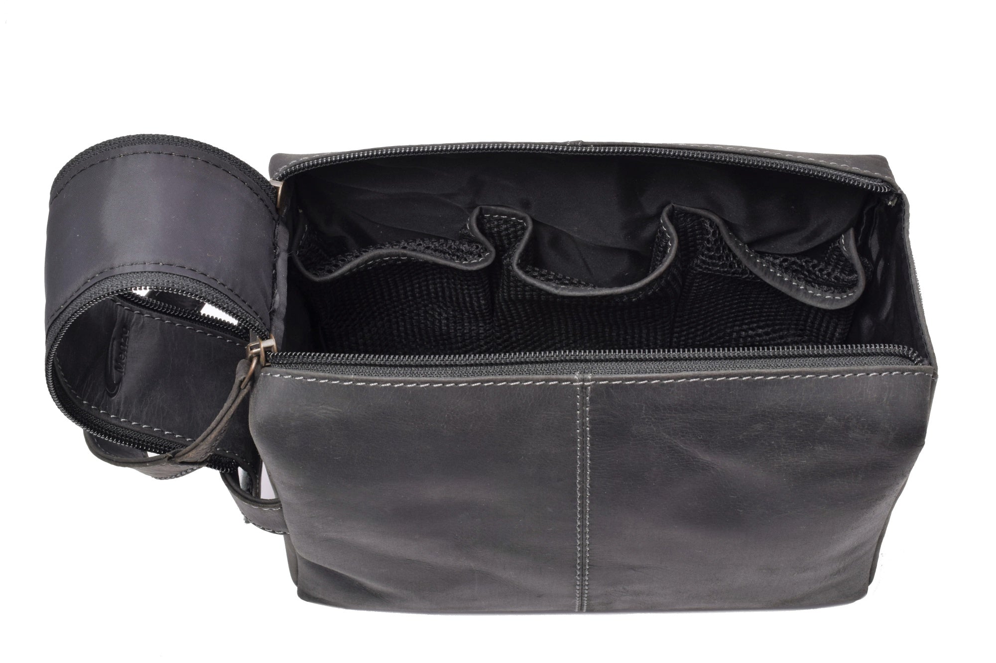 Menzo MB50 Kulturbeutel Büffelleder/schwarz