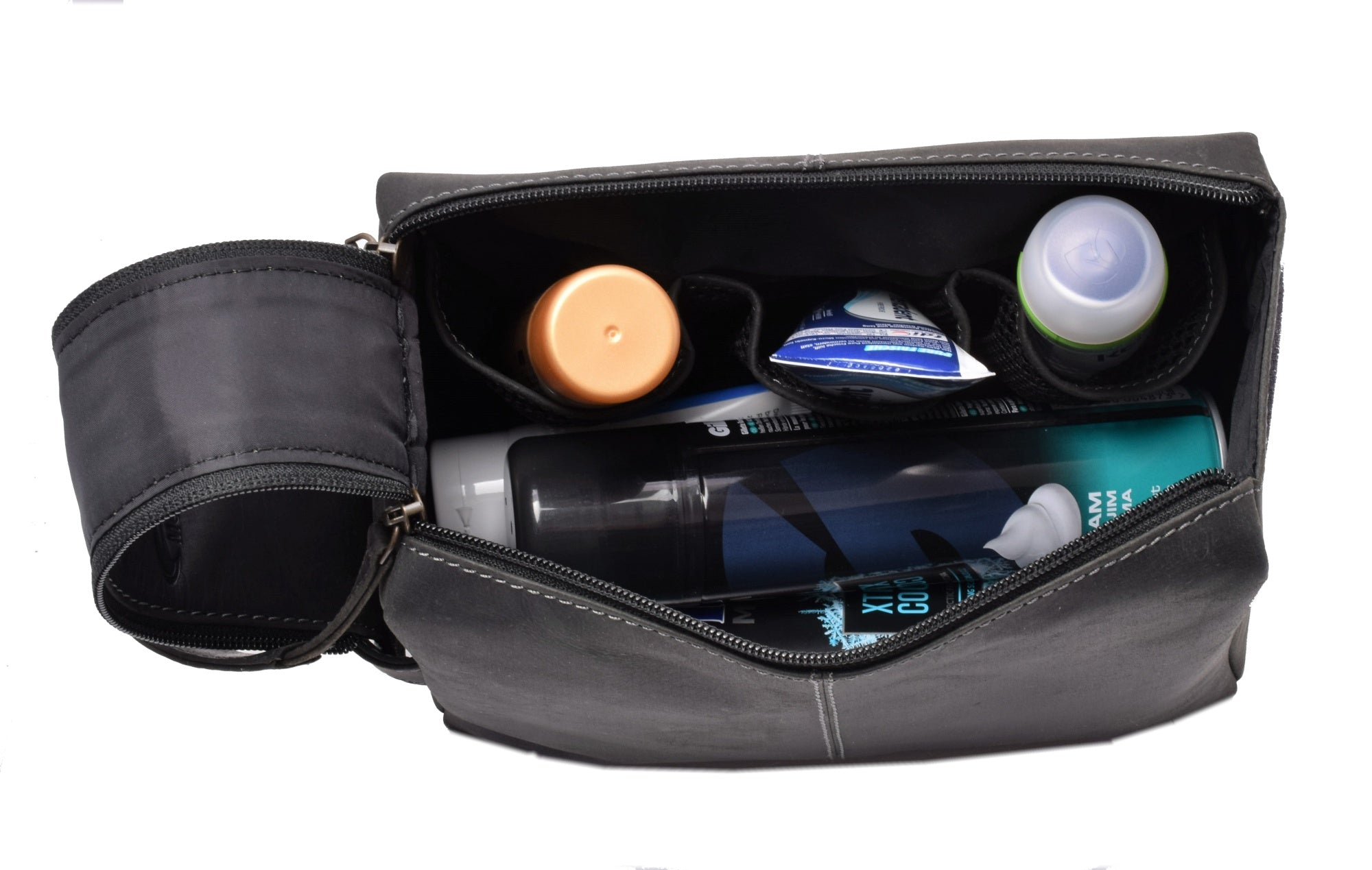 Menzo MB50 Kulturbeutel Büffelleder/schwarz