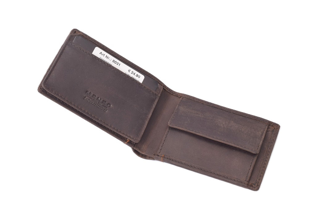 Menzo 8031 Kleinbörse dunkelbraun / Büffelleder