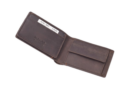 Menzo 8031 Kleinbörse dunkelbraun / Büffelleder